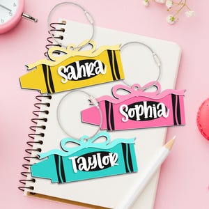 Backpack Name Tag, Back To School Gift For Kids, Personalized Kids Name Tag, Diaper Bag Tag Keychain, Lunch Box Tag, Crayon Name Tag