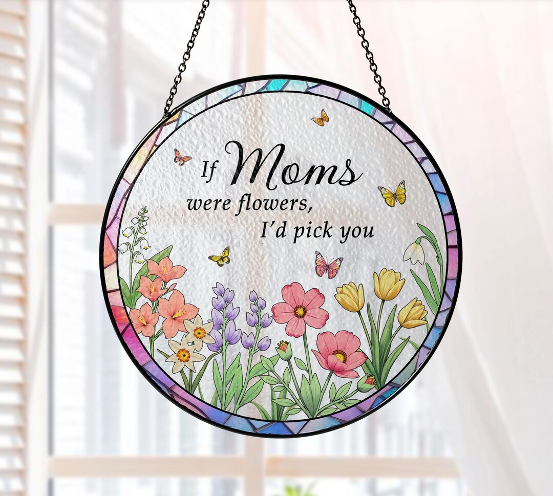 Mothers Day Gift for Mom, Custom Glass Art Suncatcher for Mom, Mom Gift ...