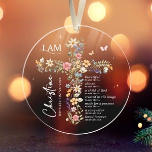 Baptism Gift Girl, Personalized Baptism Ornament, Custom Baptism Keepsake, Goddaughter Gift, Christening Gifts Girl, Dedicated Gift image 7