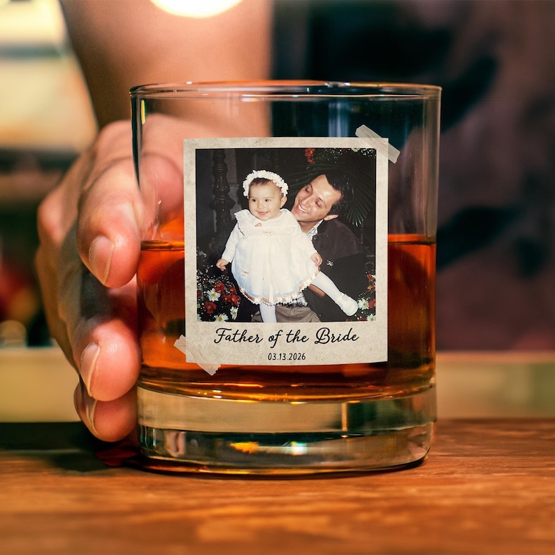 Personalized Photo Whiskey Glass, Father's Day Gift image 12