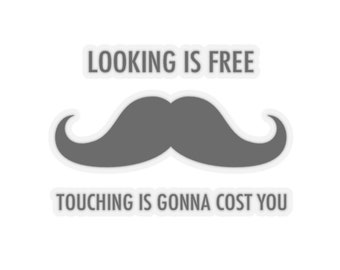 Mustache Humor - Touching is gonna cost you Stickers