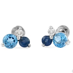 14K Solid Gold Birthstone Earrings: Custom Gemstone Studs