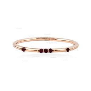 Ruby Stackable Ring: 10K Solid Gold, July Birthstone Band image 15