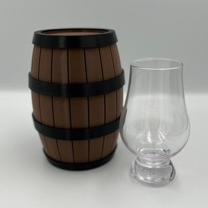 Wooden Barrel Whiskey Glass Holder 3D Print