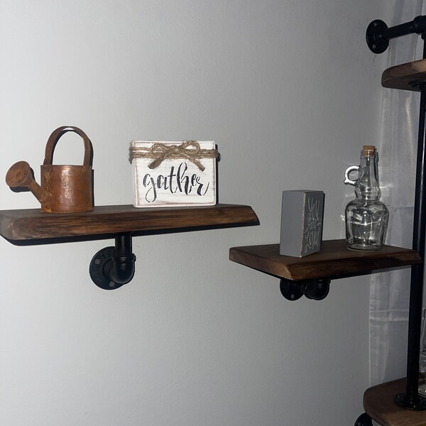Walnut Pipe Shelf Etsy