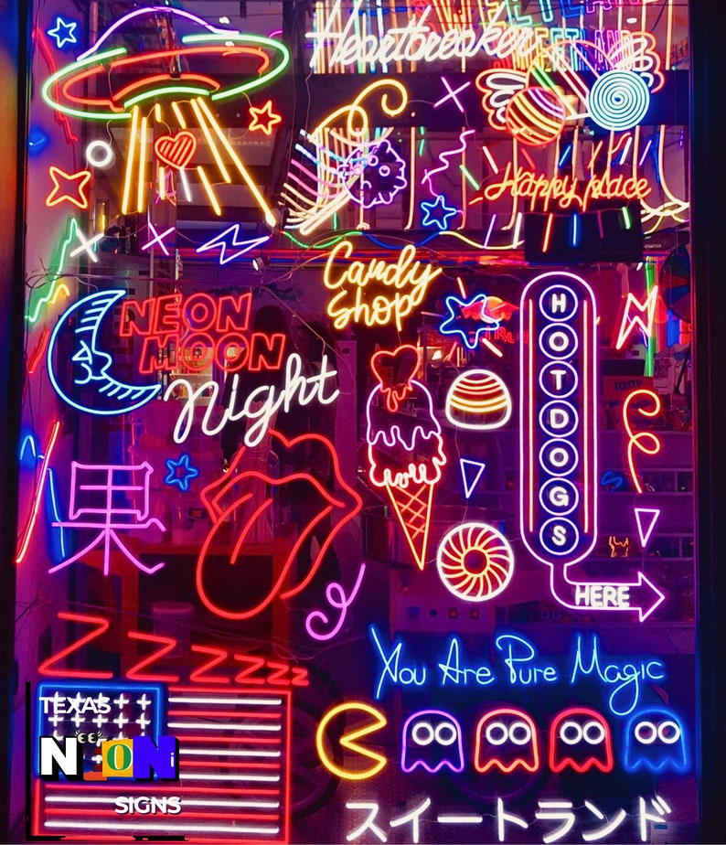 Custom Neon Sign Aesthetic Custom Neon Signs Neon Sign Etsy