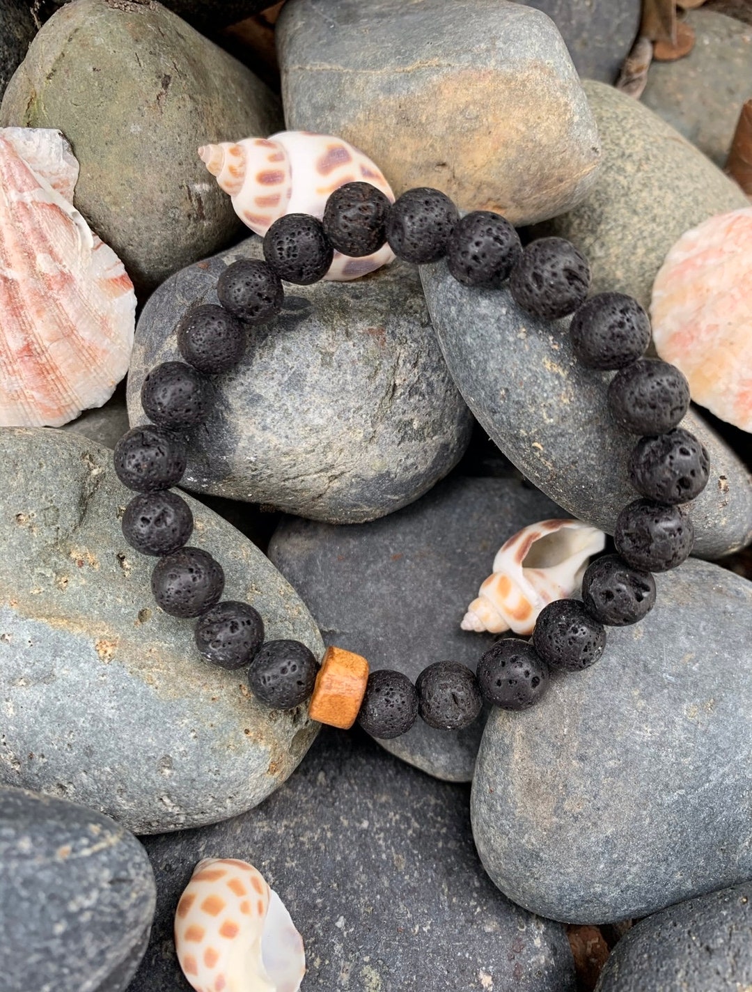 Lava Rock Grounding Bracelet - Etsy