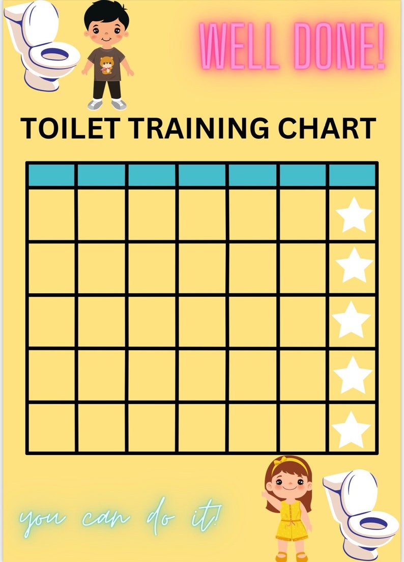 Toilet Training Chart Etsy Toilet Training Chart Etsy