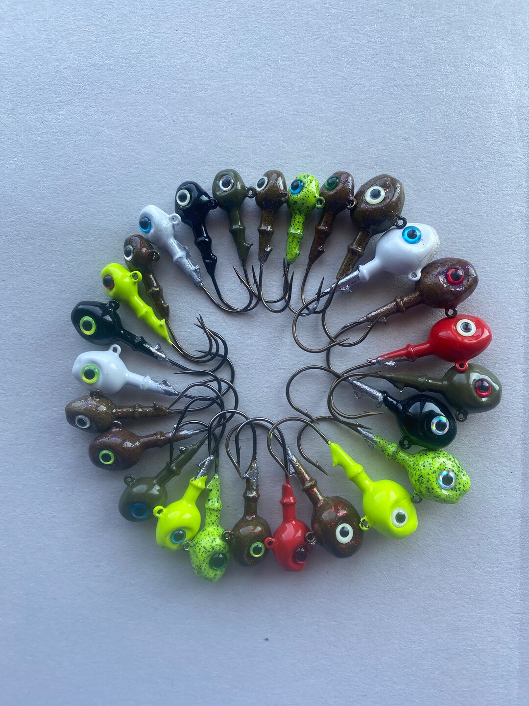 Painted Jig Heads 12 Pack Etsy