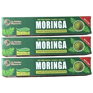 Moringa 5 In 1 Zahnpasta mit Myrrheöl, Salbeiöl, Eichenrinde, Nelke und Menthol (3er Pack)