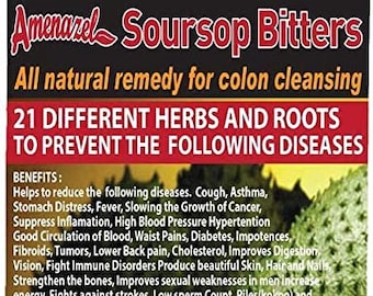 Organic Herbs Amenazel Soursop Bitters Liquid, 16 OZ  1 Bottle