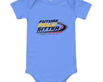 Future Pole Sitter Baby Bodysuit | Baby Racing One Piece | Track Racing Design | Gift for Newborn Racers