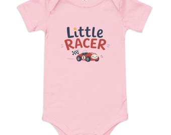 Little Racer Baby Bodysuit | Baby Racing One Piece | Race Car Design | Newborn Gift for Baby Car Lovers