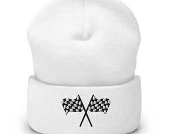 Checkered Flags Cuffed Beanie