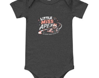 Little Miss Apex Baby Bodysuit | Baby Racing One Piece | Go-Kart Girl Design | Gift for Newborn Girls