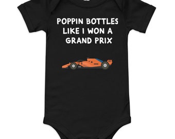Poppin bottles like I won a Grand Prix F1 Baby short sleeve one piece McLaren Lando Norris Oscar Piastri