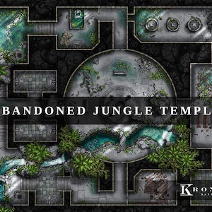 Digitale strijdkaart Abandoned Jungle Temple, DnD-strijdkaart, digitale strijdkaart, 5e, Roll20, Fantasy Grounds, Foundry, VTT