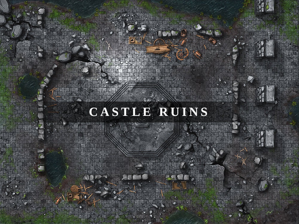 Castle Ruins Bundle Battlemap, Dnd Battle Map, D&D, Battle Map