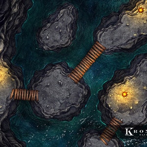 Drowning Cavern Battlemap: Dnd Cave Map (digital Map) - Etsy