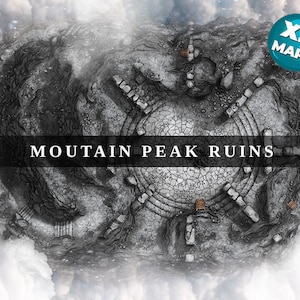 Carte de combat numérique des ruines de Mountain Peak, + versions grille/nuit, carte de combat du D&D, carte de combat numérique, 5e, Roll20, Fantasy Grounds, fonderie, VTT