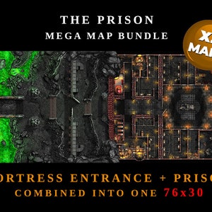 The Prison Bundle Battal Map, DnD Map, D&D, 5e, Roll20, Fantasy Blöckchen, Schablone, Digitale Karte