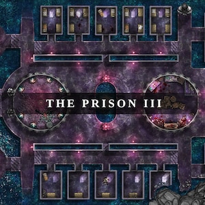 The Prison III, 40 x 30 strijdkaart, DnD-strijdkaart, D&D, strijdkaart, Dungeons and Dragons, 5e, Roll20, Foundry, VTT, digitale kaart