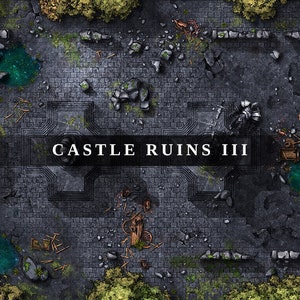 Castle Ruins III Battlemap, 4k, DnD Battle Map, D&D, Battle Map, Dungeons and Dragons, 5e, Roll20, Fantasy Grounds, Foundry, VTT, digitale kaart
