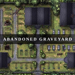 Cimetière abandonné, carte de combat numérique, 4k, D&D, carte de combat, donjons et dragons, 5e, rouleau 20, Fantasy Grounds, fonderie, VTT, carte numérique
