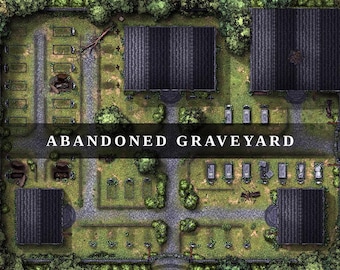 4K Abandoned Graveyard Battlemap: D&D 5e, VTT (Digital Download)
