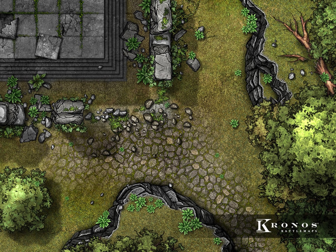Forest Ruins II Digital Battlemap, Dnd Battle Map, Digital Battle Map ...