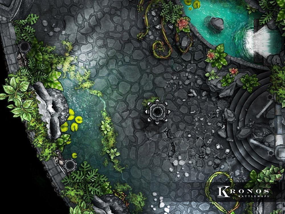 Ancient Jungle Temple Battlemap : 40x30 Dnd Map, D&D 5e, VTT (digital ...