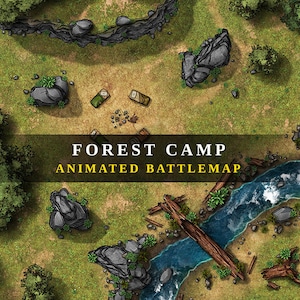 Forest Encounter Animierte Battlemap, DnD, Battle Map, Dungeons and Dragons, 5e, Roll20, Fantasy Grounds, Gießerei, VTT, Digital Map