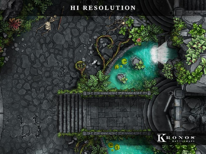 Ancient Jungle Temple Battlemap : 40x30 Dnd Map, D&D 5e, VTT (digital ...
