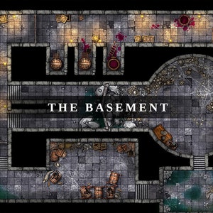 Le sous-sol, carte 4k 20 x 15, carte de bataille D&D, D&D, carte de bataille, donjons et dragons, Roll20, Fantasy Grounds, fonderie, VTT, carte numérique