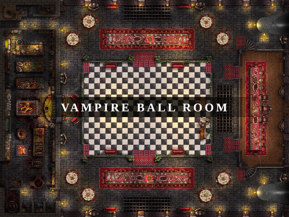 Vampire Ballroom, Battlemap, Dnd Battle Map, D&D, Battle Map, Dungeons