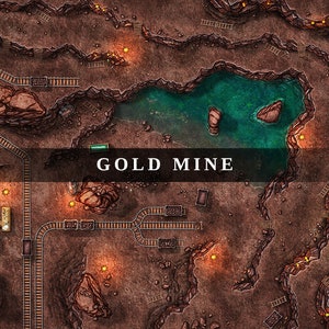 Goudmijn, Digital Battlemap, 4K, DnD Battle Map, D&D, Dungeons and Dragons, 5e, Roll20, Fantasy Grounds, Foundry, VTT