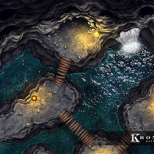 Drowning Cavern Battlemap: Dnd Cave Map (digital Map) - Etsy