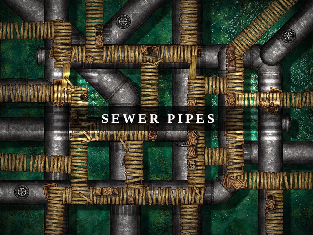 Sewer Pipes Digital Battlemap, Battlemap, Dnd Battle Map, D&D, 5e