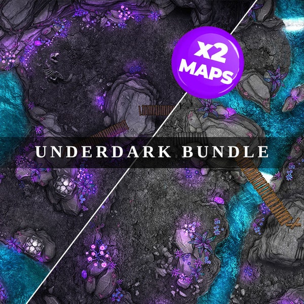 The Underdark Digital Battlemap, DnD Battle Map, D&D, Dungeons and Dragons, 5e, Roll20, Fantasy Grounds, Foundry, VTT, Digital Map