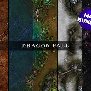 Dragon Fall-bundel, DnD-strijdkaart, D&D, strijdkaart, Dungeons and Dragons, 5e, Roll20, Fantasy Grounds, Foundry, VTT, digitale kaart
