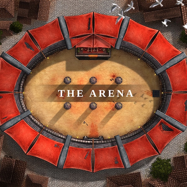 The Arena,  Battlemap, DnD Battle Map, D&D, Battle Map, Dungeons and Dragons, 5e, Roll20, Fantasy Grounds, Foundry, VTT, Digital Map