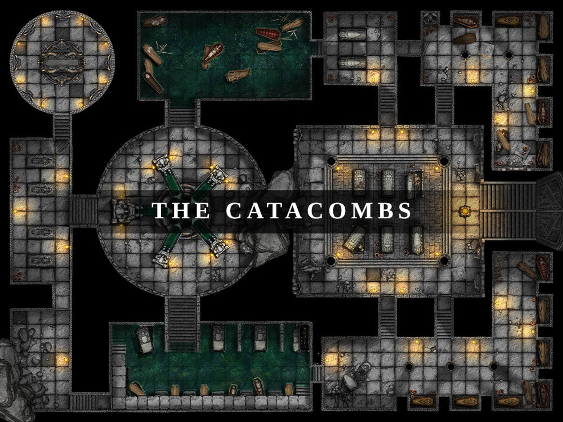 Catacombs Battlemap Dnd Battle Map D D Battle Map Dungeons And Il 1140xN.5013292100 M41h