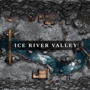 Digitale strijdkaart Mountain River Valley, DnD-strijdkaart, D&D, Dungeons and Dragons, 5e, Roll20, Fantasy Grounds, Foundry, VTT, digitale kaart