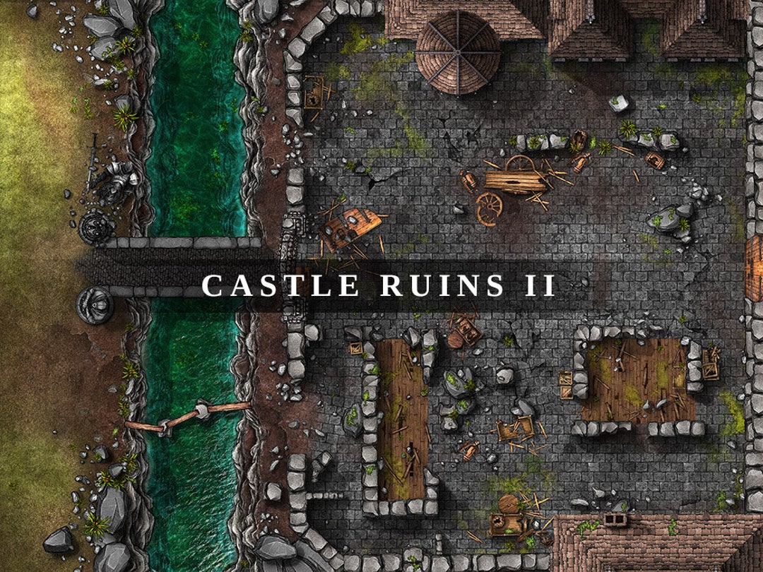 Mapa de batalla de Castle Ruins II: Mapa de mesa de rol (descarga ...