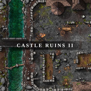 Castle Ruins II Battlemap, DnD Battle Map, D&D, Battle Map, Dungeons and Dragons, 5e, Roll20, Fantasy Grounds, Foundry, VTT, Digitale kaart
