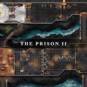 The Prison II Battlemap, DnD Battle Map, D&D, Battle Map, Dungeons and Dragons, 5e, Roll20, Fantasy Grounds, Foundry, VTT, digitale kaart