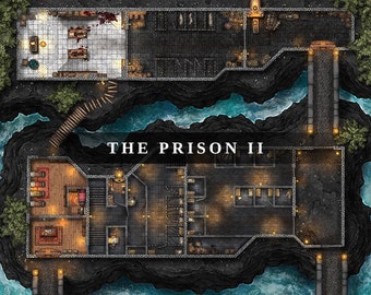 The Prison II Battlemap, DnD Battle Map, D&D, Battle Map, Dungeons and Dragons, 5e, Roll20, Fantasy Grounds, Foundry, VTT, Digital Map