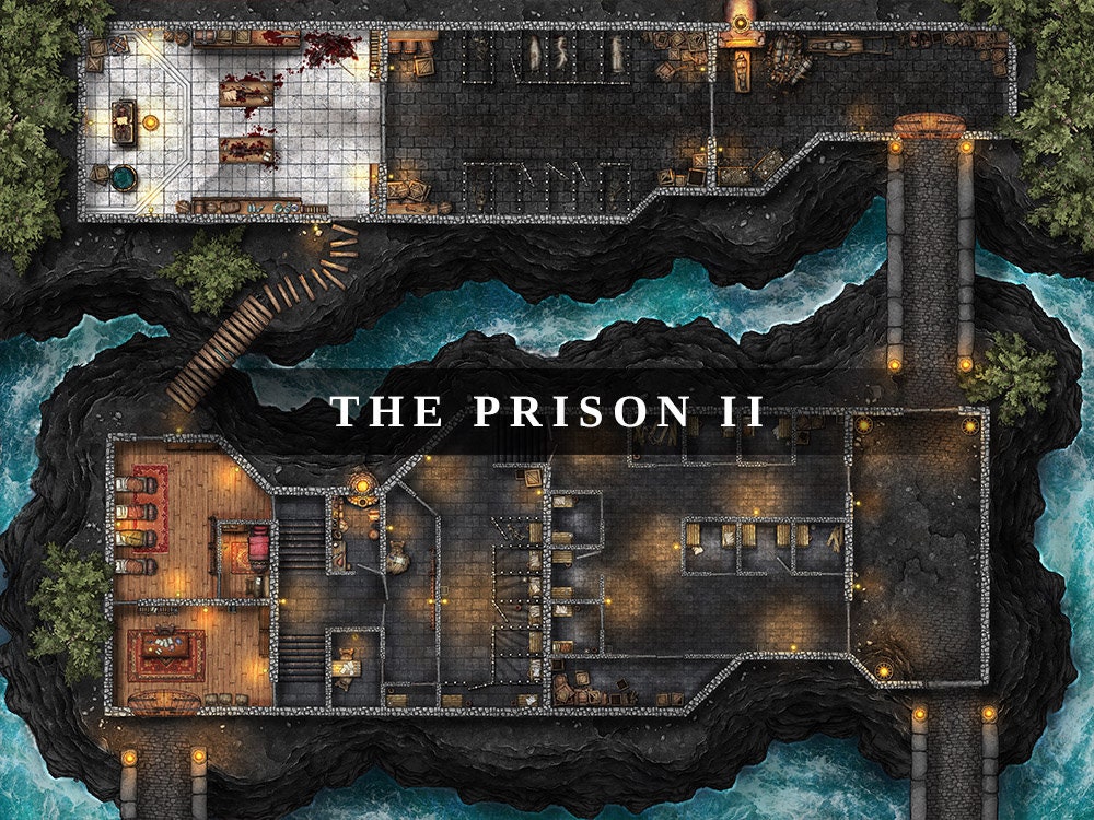 Mapa de batalla de Prison II Mapa de batalla DnD D&D Mapa Etsy México