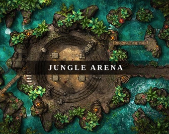 Jungle Arena Battlemap: 4K Digital Map for DnD 5e (VTT)