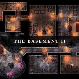 Le sous-sol, 4k, carte de combat du D&D, D&D, carte de combat, donjons et dragons, rouleau 20, Fantasy Grounds, fonderie, VTT, carte numérique